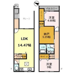 ラカーサ一津屋の物件間取画像